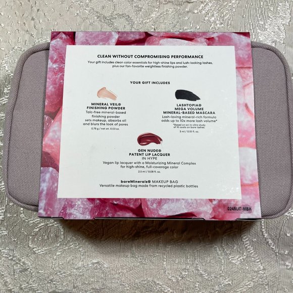 Bare Minerals Bare Beauty Picks 3- Piece Clean Makeup Set & Bag - Picture 2 of 5